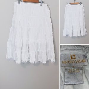 Metro Wear White A-Line Skirt - Sz Small